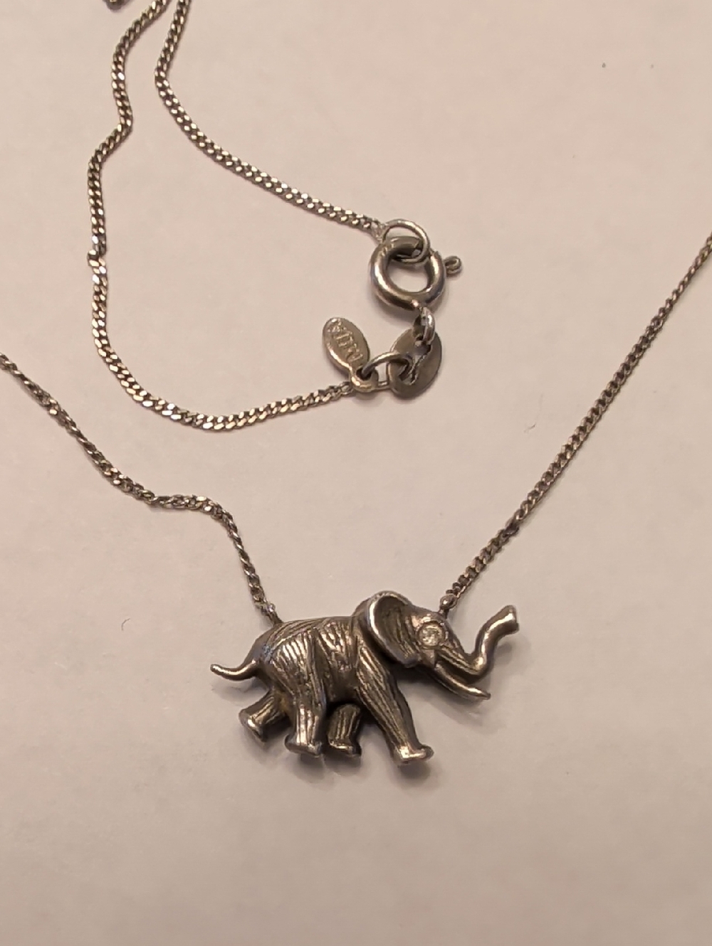 Sterling Silver Elephant Pendant Necklace